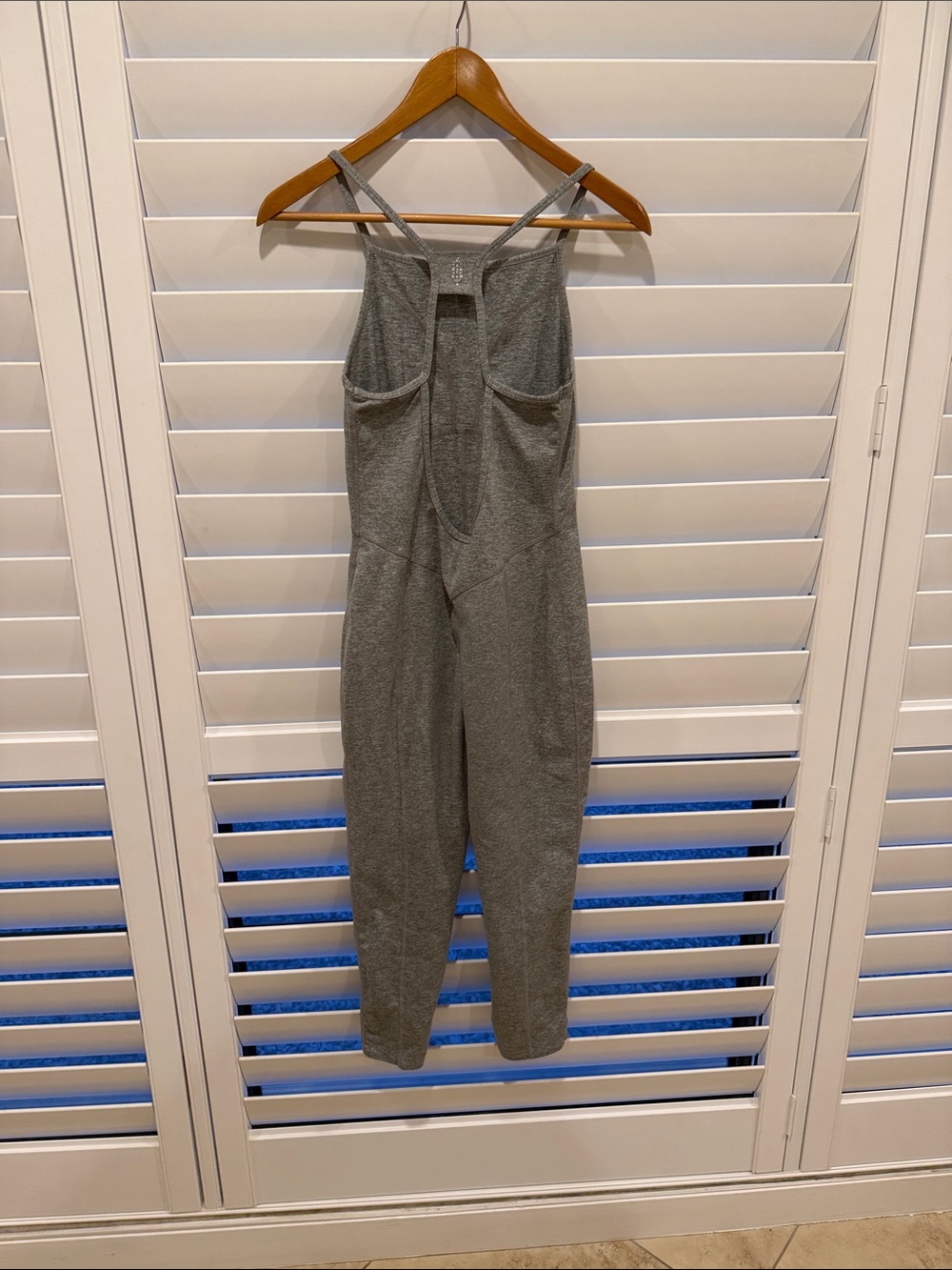 Free People Heather Gray Strappy Sleeveless Jumpsuit size m FP Movement